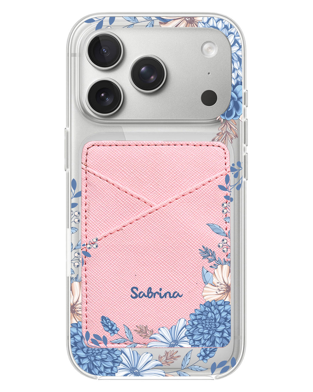 iPhone Phone Wallet Case - Blue Florals