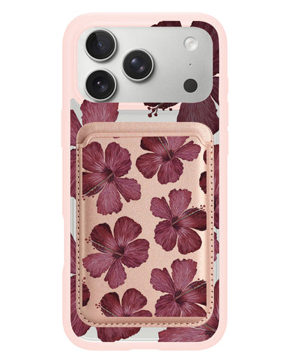 iPhone Magnetic Wallet Case - Goth Hibiscus