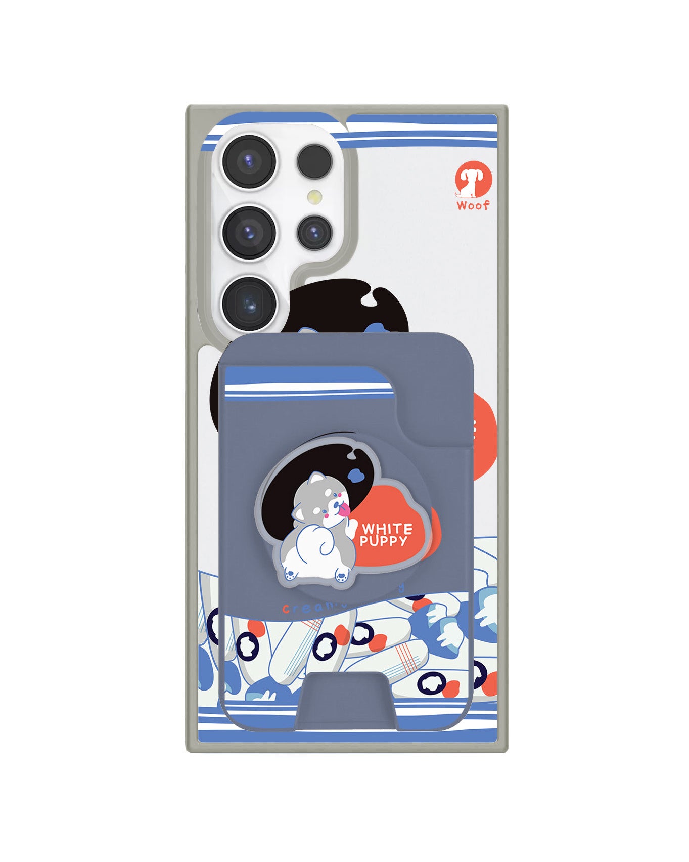 Android Magpop Wallet - White Puppy