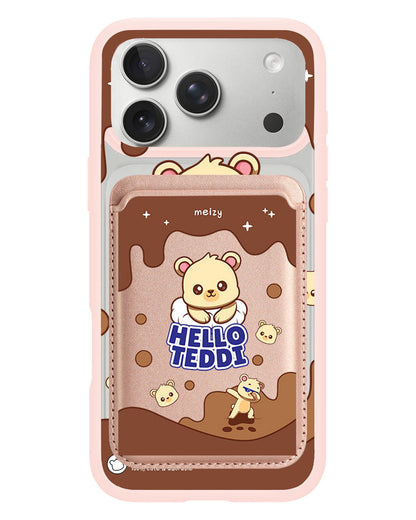 iPhone Magnetic Wallet Case - Hello Teddy 1.0