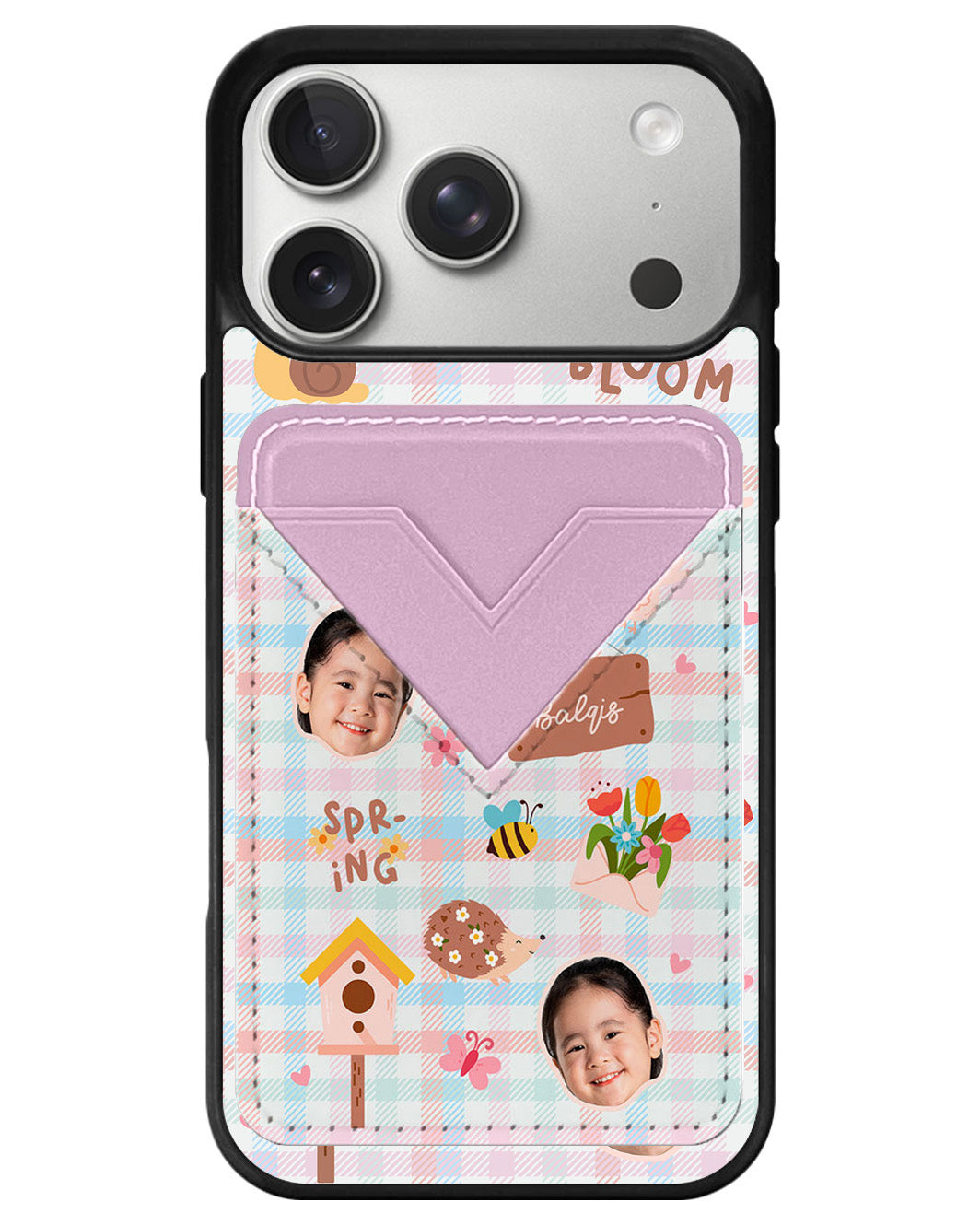 iPhone Avant Wallet Case - Face Grid Spring Bloom