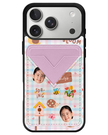 iPhone Avant Wallet Case - Face Grid Spring Bloom