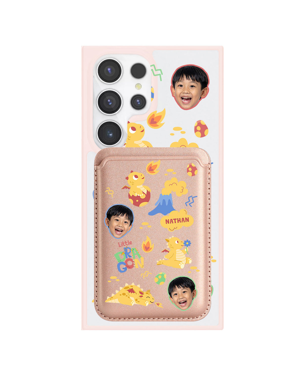 Android Magnetic Wallet Case - Face Grid Little Dragon