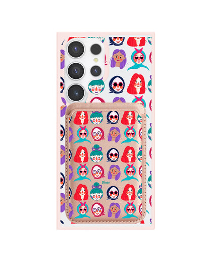 Android Magnetic Wallet Case - Cute Sweety Faces