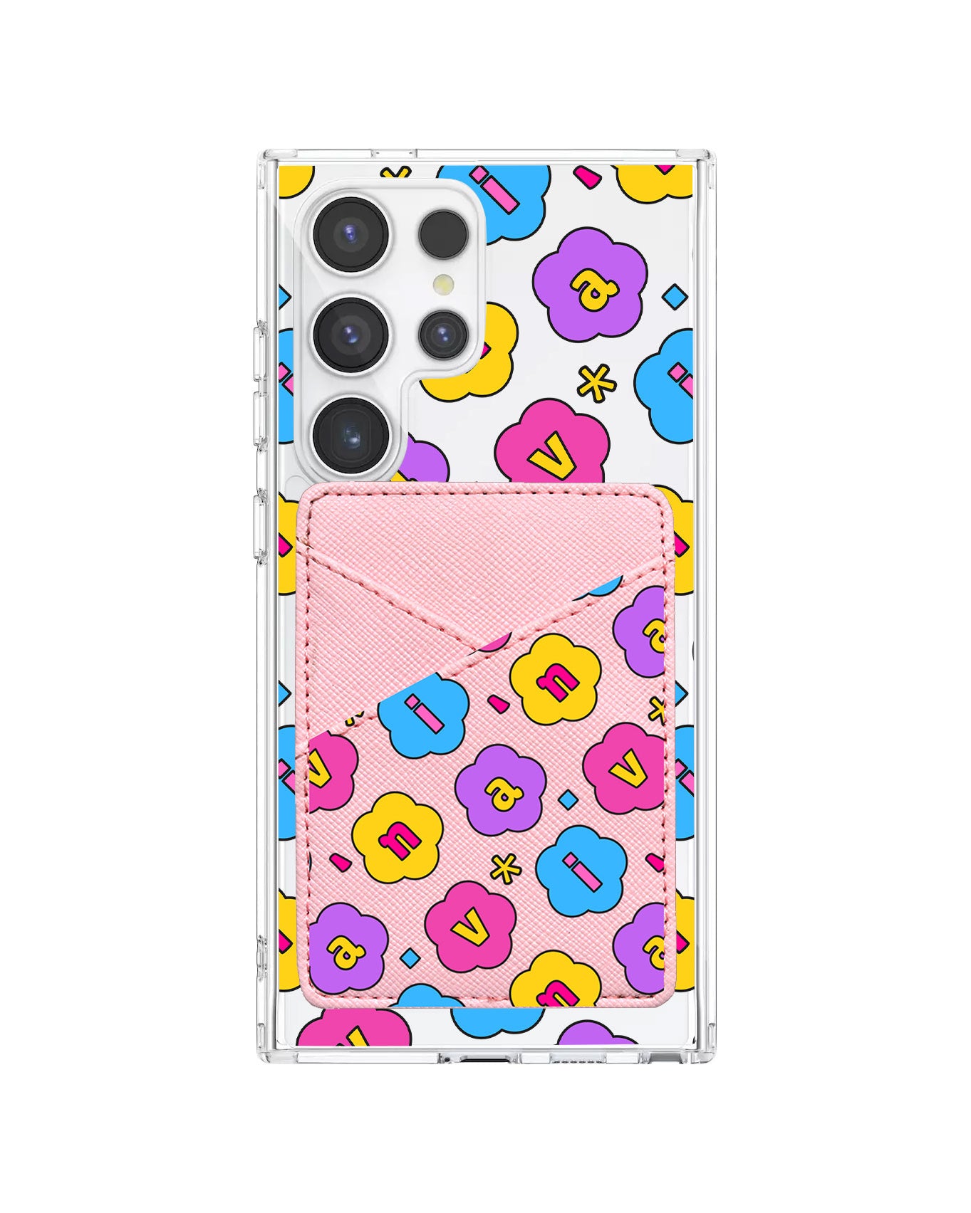 Android Phone Wallet Case - Flower Petals Monogram 4.0