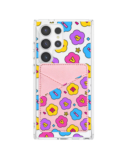 Android Phone Wallet Case - Flower Petals Monogram 4.0