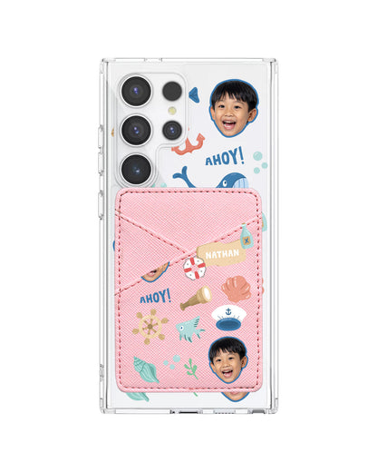 Android Phone Wallet Case - Face Grid Sailor