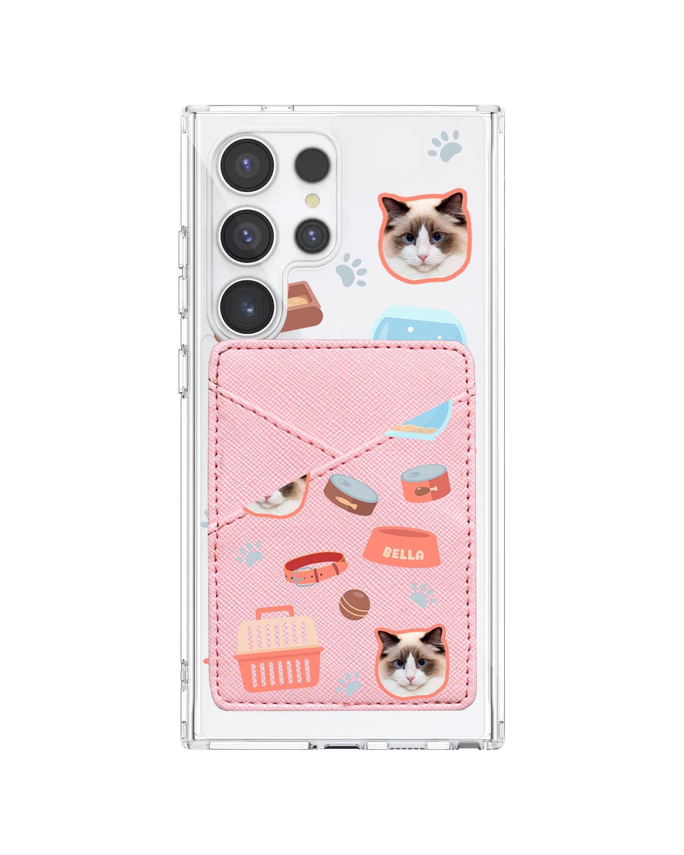 Android Phone Wallet Case - Pet Grid Kitty Cozy Corner