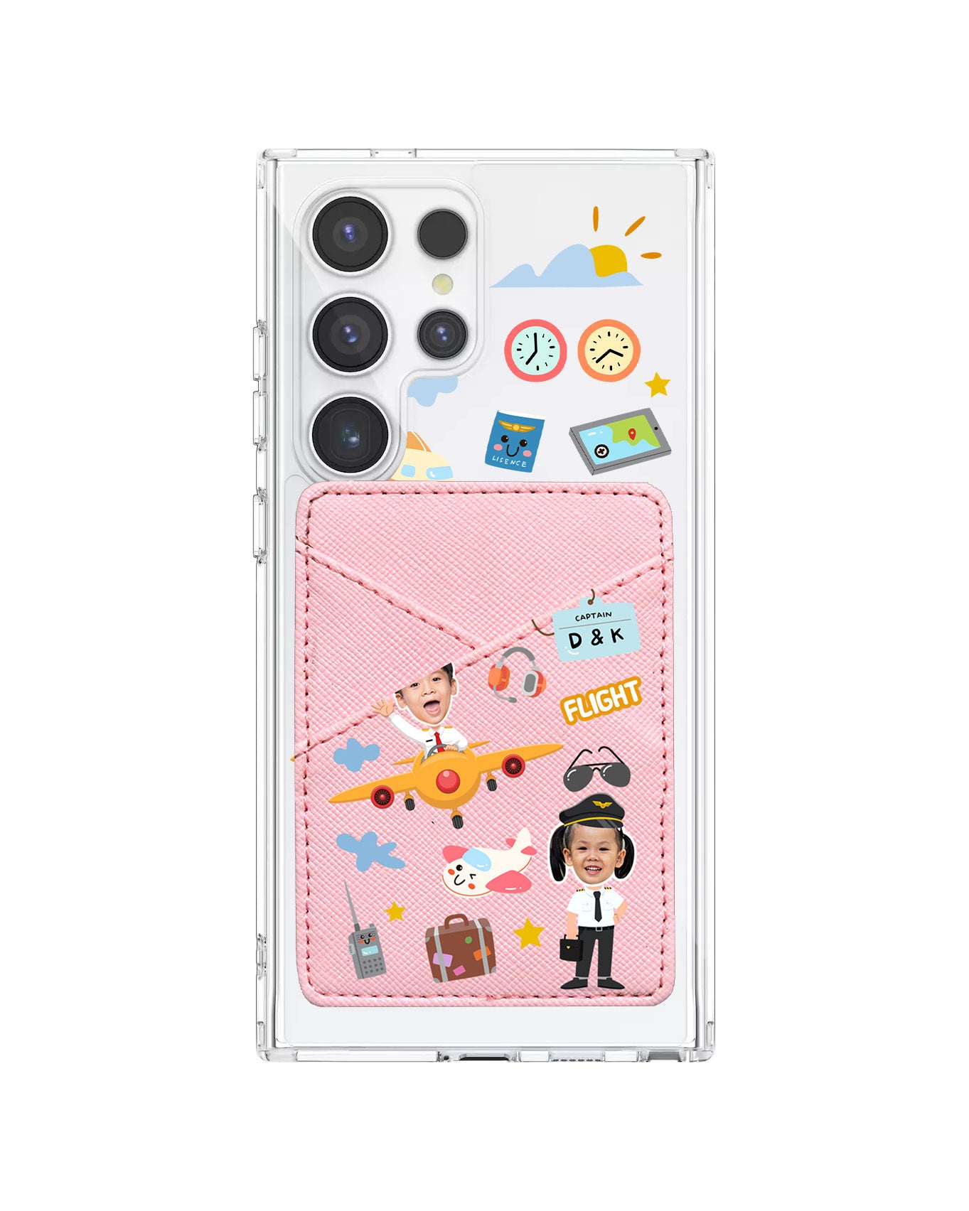 Android Phone Wallet Case - Face Grid Dream Pilot