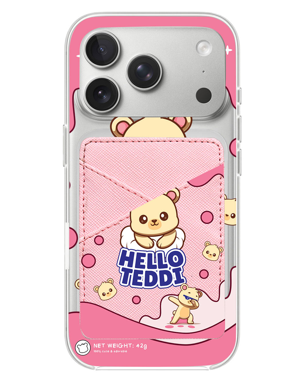 iPhone Phone Wallet Case - Hello teddy 2.0