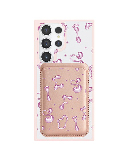 Android Magnetic Wallet Case - Pink Chrome Monogram