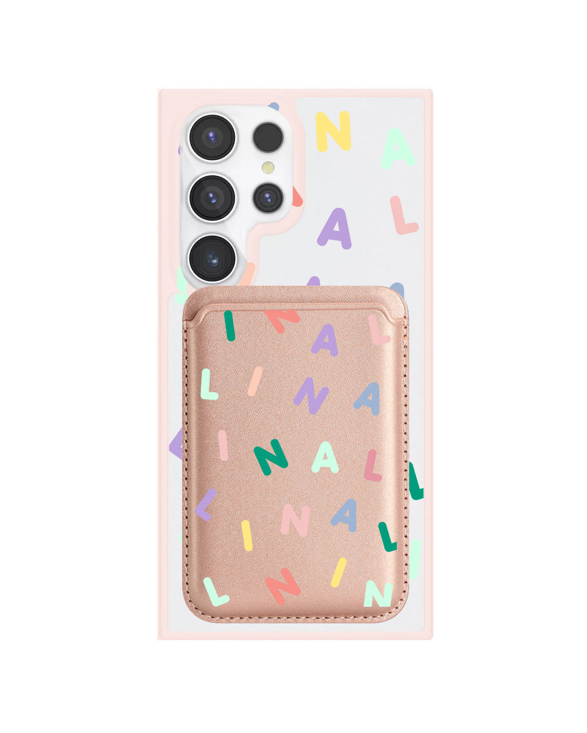 Android Magnetic Wallet Case - Monogram 2.0 Rainbow