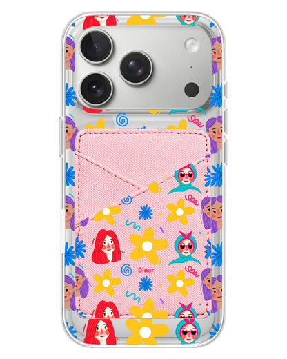 iPhone Phone Wallet Case - Daisy Faces