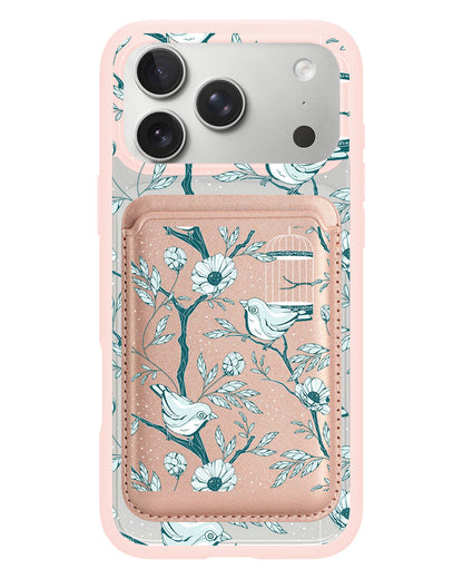 iPhone Magnetic Wallet Case - Lovebird Monochrome 6.0