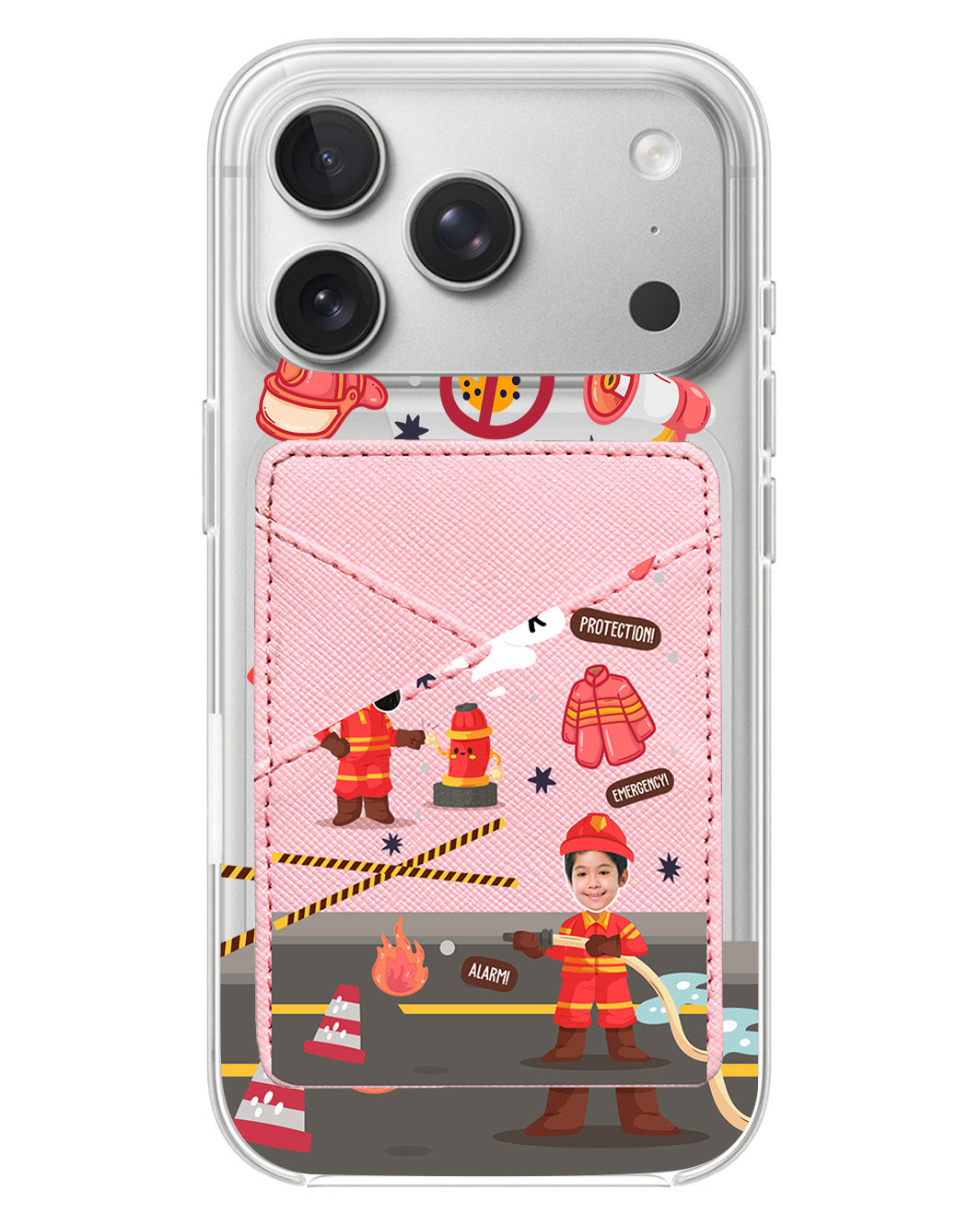 iPhone Phone Wallet Case - Face Grid Dream Firefighter