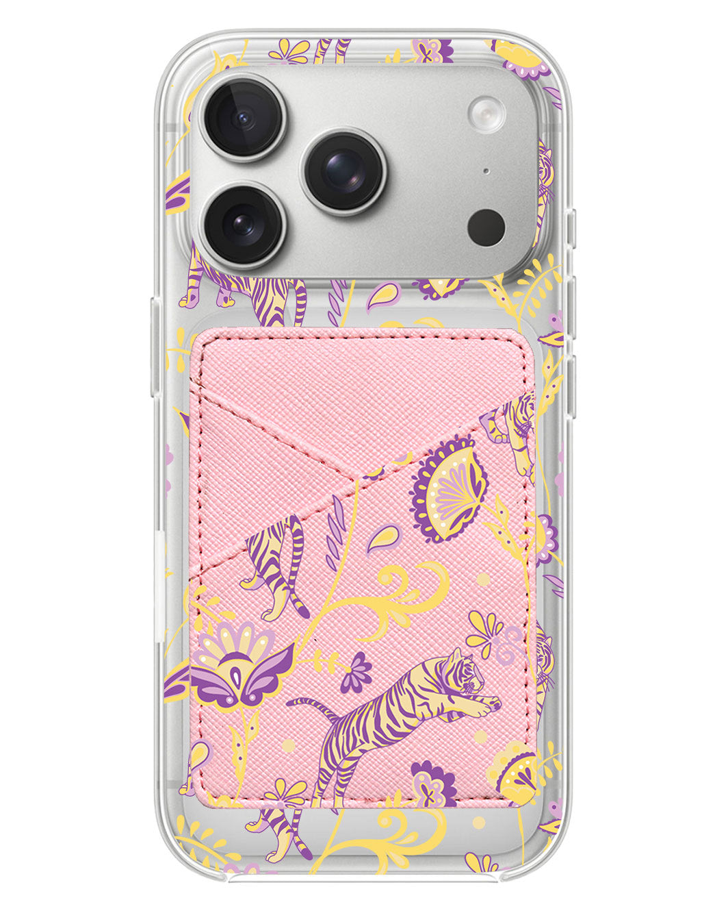 iPhone Phone Wallet Case - Tiger & Floral 4.0