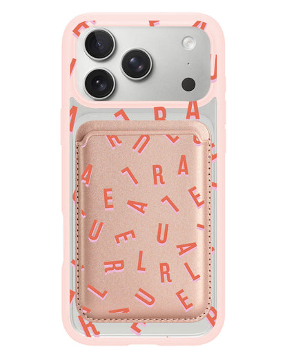 iPhone Magnetic Wallet Case - Monogram 1.0 Coral