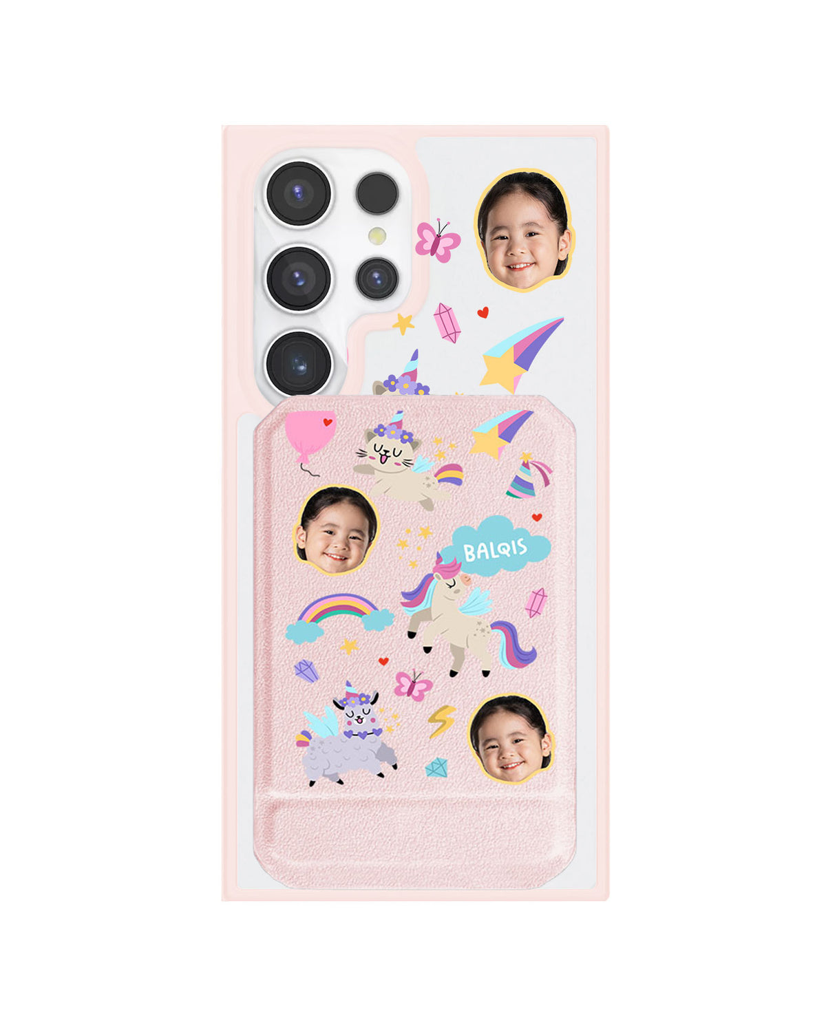 Android Magnetic Multifold Wallet - Face Grid Unicorn