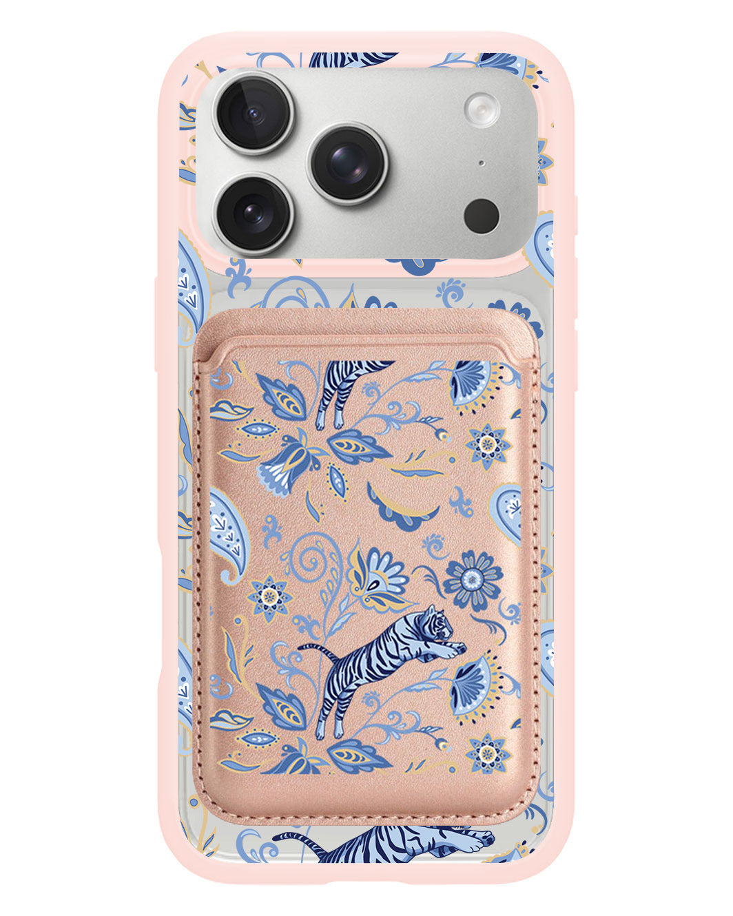 iPhone Magnetic Wallet Case - Tiger & Floral