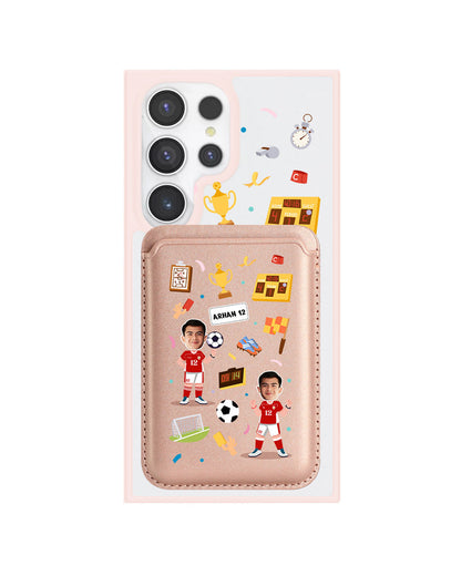 Android Magnetic Wallet Case - Face Grid Dream Soccer