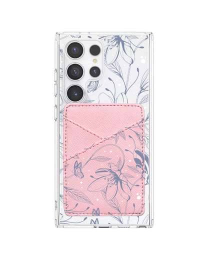 Android Phone Wallet Case - Sketchy Flower & Butterfly 2.0