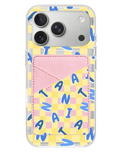 iPhone Phone Wallet Case - Checkered Monogram 3.0