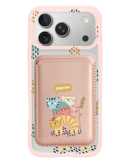 iPhone Magnetic Wallet Case - Rainbow Meow 2.0
