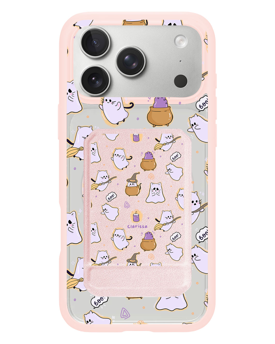 iPhone Magnetic Multifold Wallet - Spooky Cat