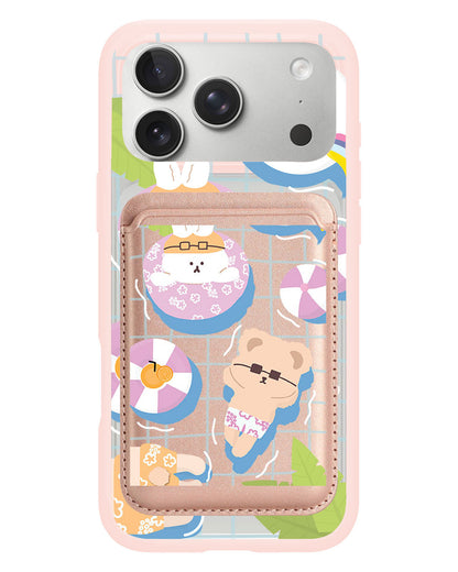 iPhone Magnetic Wallet Case - Pool Party Pink
