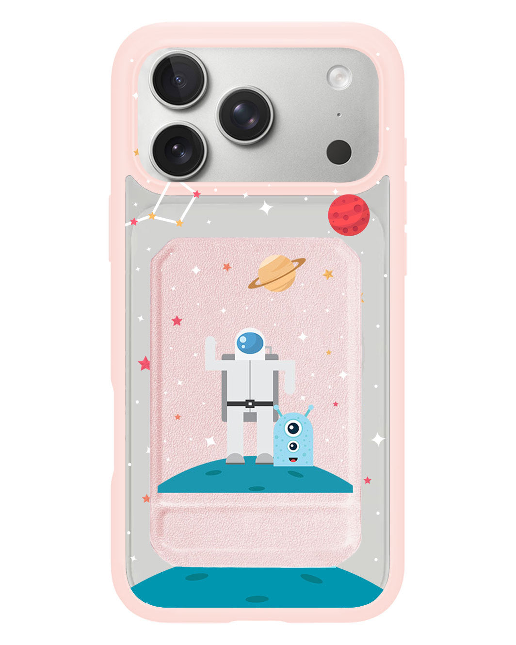 iPhone Magnetic Multifold Wallet - Blue Alien