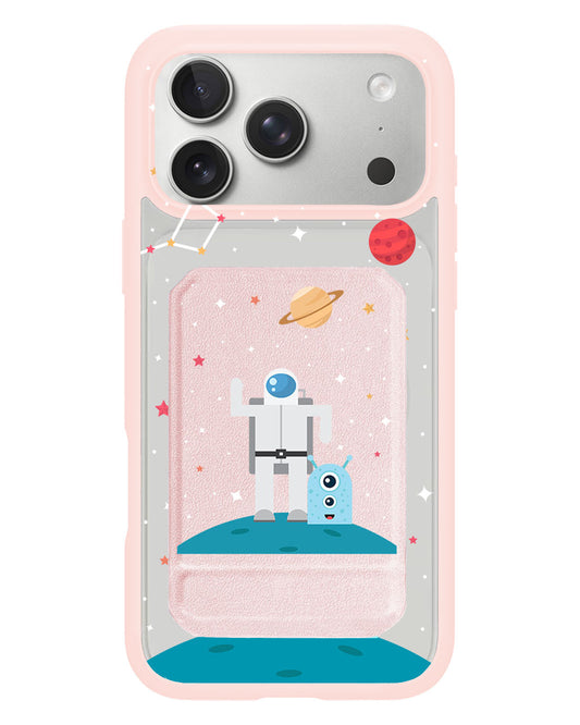 iPhone Magnetic Multifold Wallet - Blue Alien