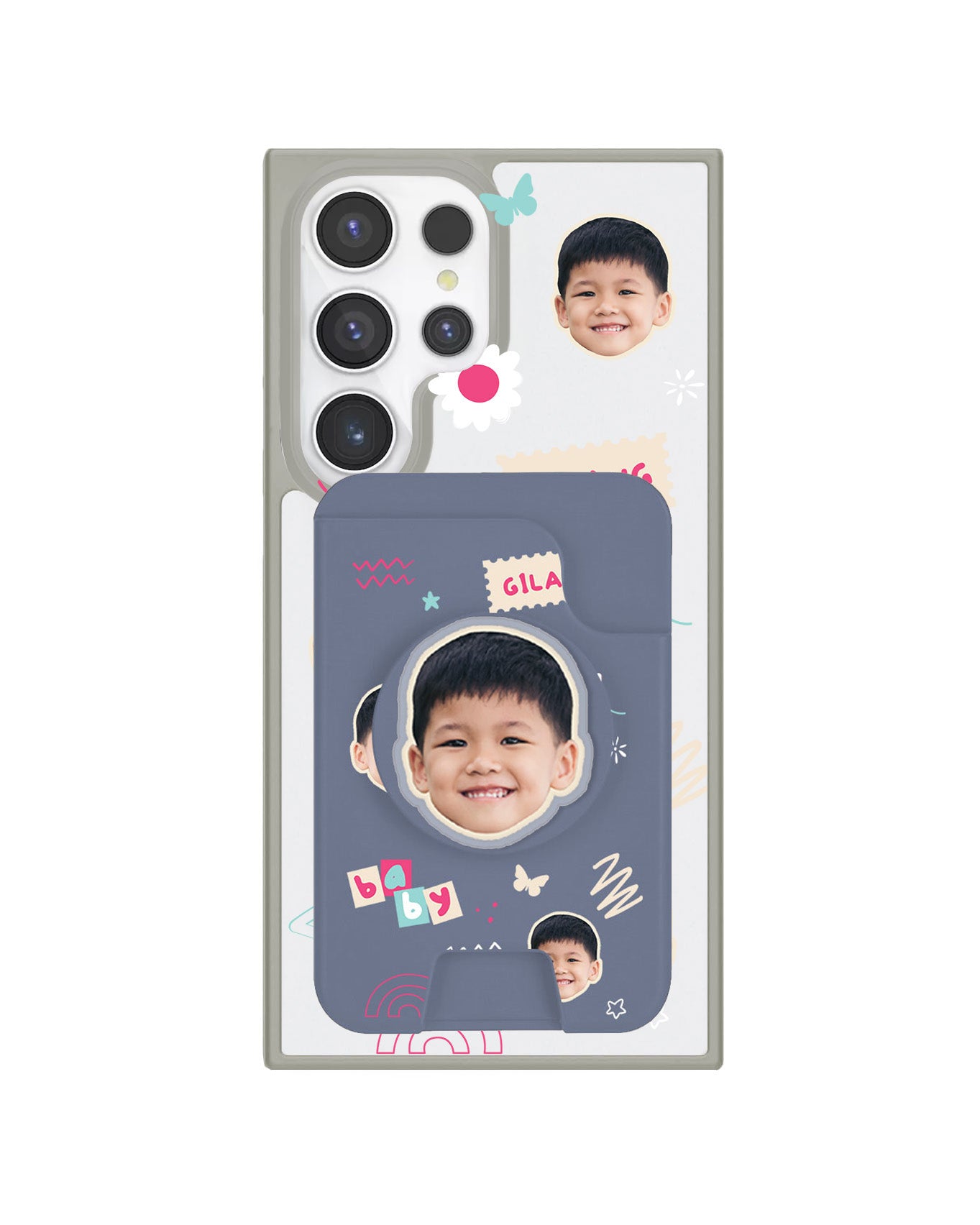 Android Magpop Wallet - Face Grid Abstract