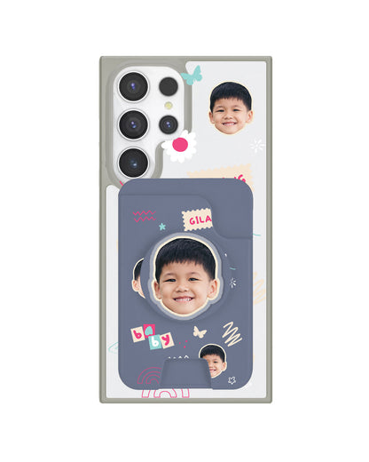 Android Magpop Wallet - Face Grid Abstract