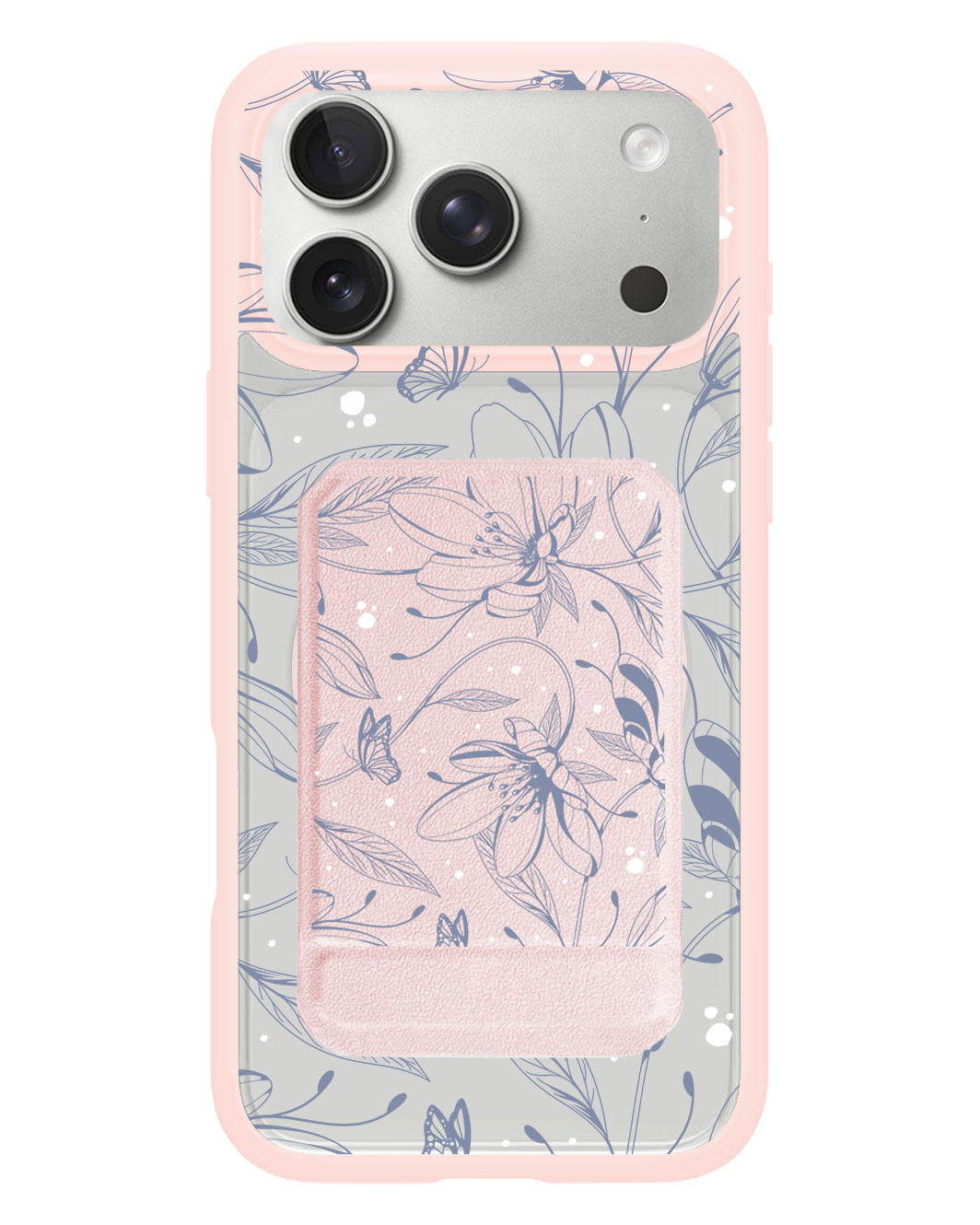 iPhone Magnetic Multifold Wallet - Sketchy Flower & Butterfly 2.0