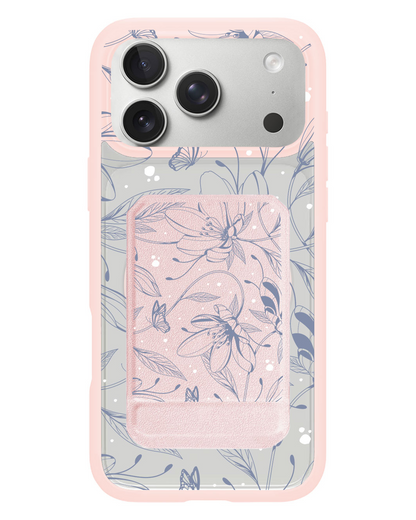 iPhone Magnetic Multifold Wallet - Sketchy Flower & Butterfly 2.0