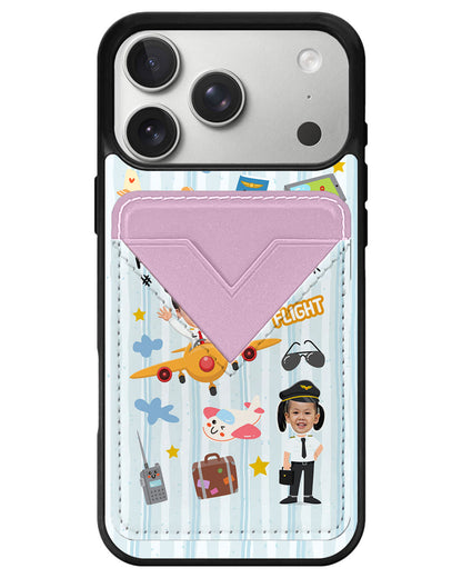 iPhone Avant Wallet Case - Face Grid Dream Pilot