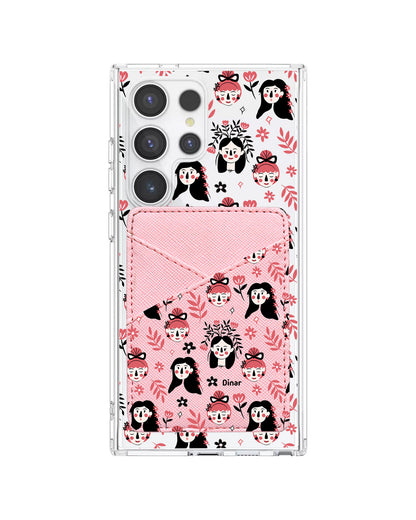 Android Phone Wallet Case - Flowery Faces