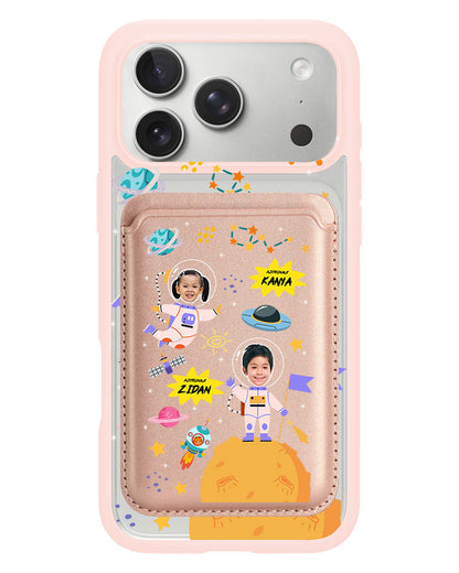 iPhone Magnetic Wallet Case - Face Grid Dream Astronaut