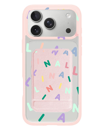 iPhone Magnetic Multifold Wallet - Monogram Rainbow