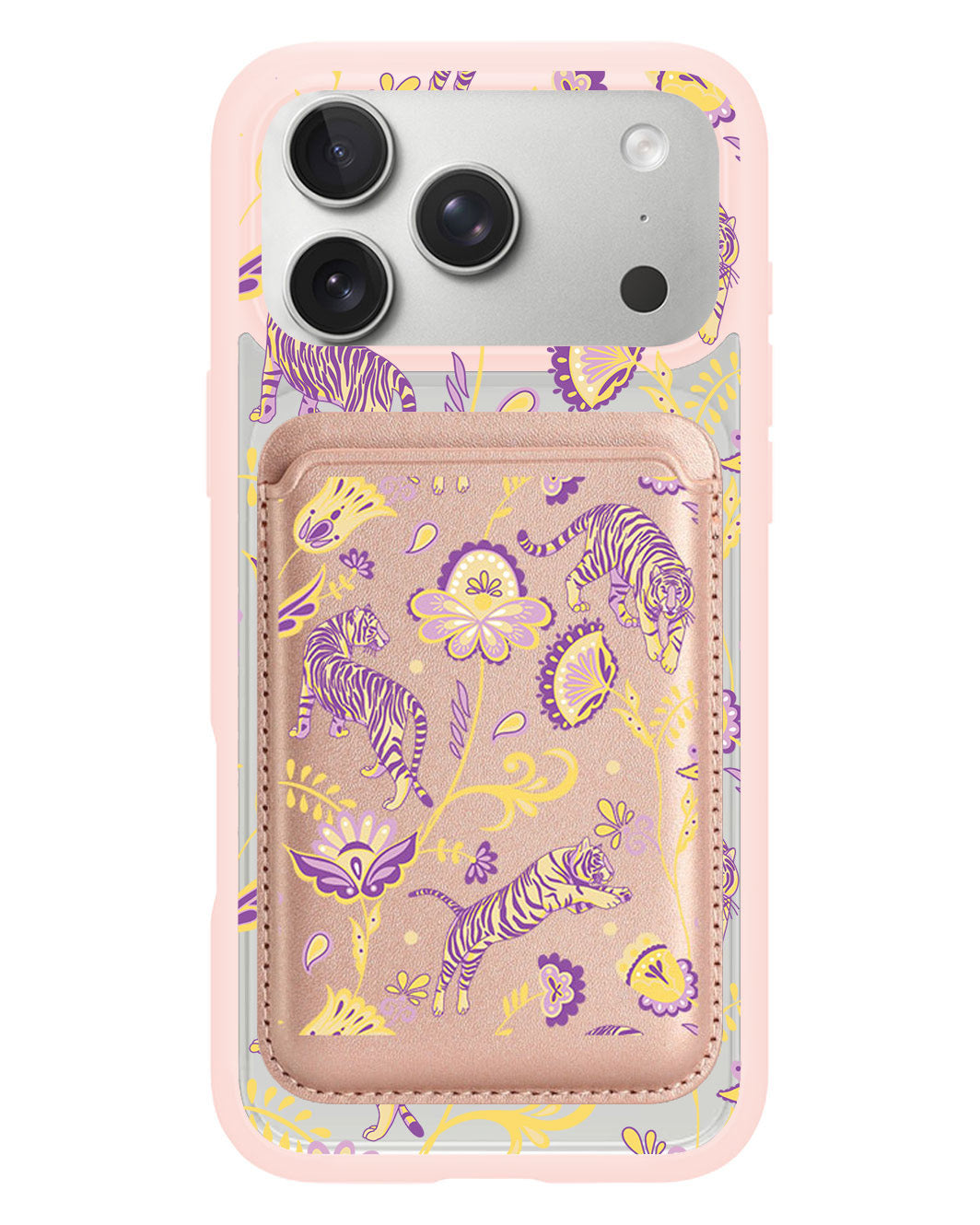 iPhone Magnetic Wallet Case - Tiger & Floral 4.0