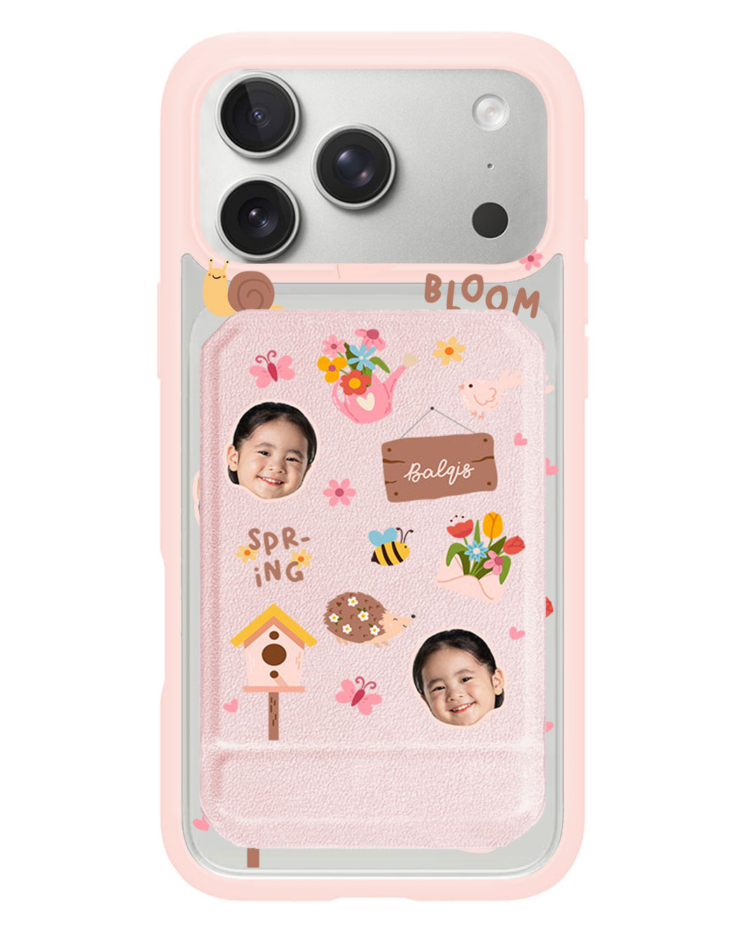 iPhone Magnetic Multifold Wallet - Face Grid Spring Bloom