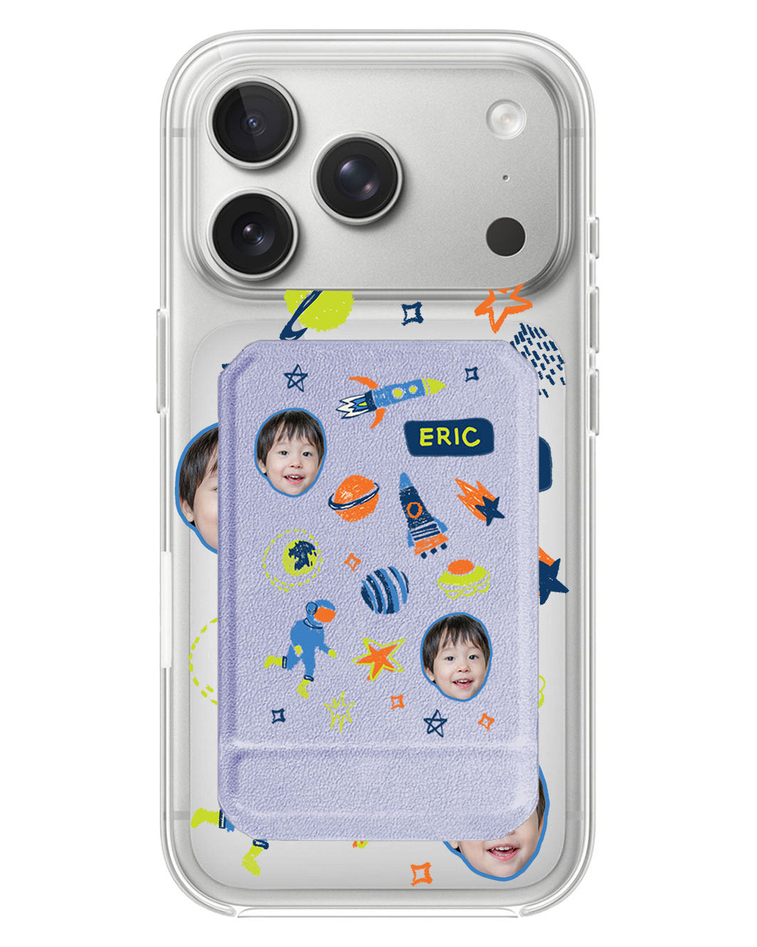 iPhone Magnetic Multifold Wallet - Face Grid Galaxy