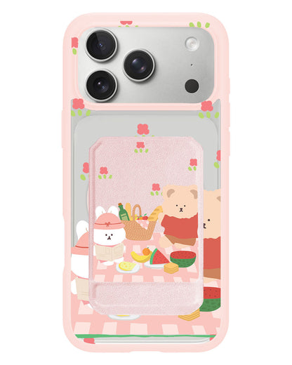iPhone Magnetic Multifold Wallet - Picnic Pink