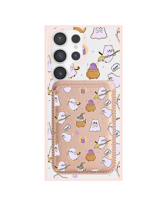Android Magnetic Wallet Case - Spooky Cat