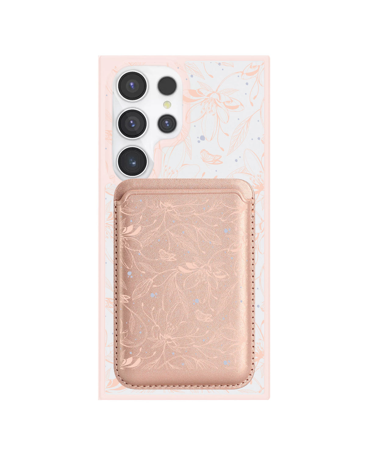 Android Magnetic Wallet Case - Sketchy Flower & Butterfly 1.0