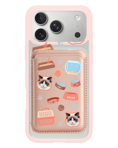 iPhone Magnetic Wallet Case - Pet Grid Kitty Cozy Corner
