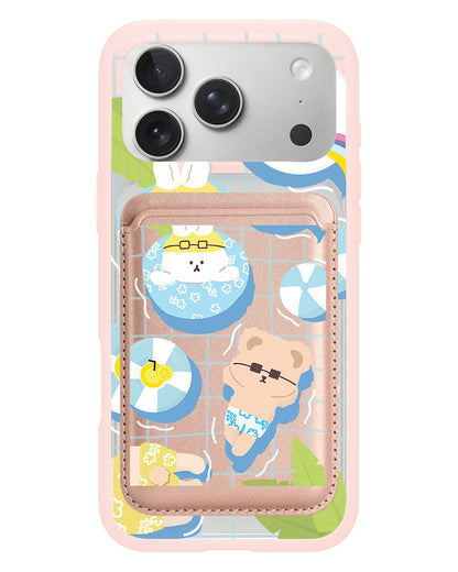 iPhone Magnetic Wallet Case - Pool Party Blue