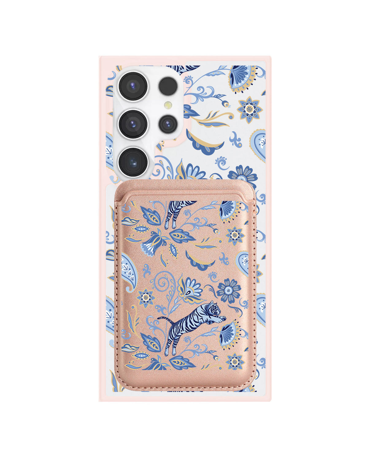 Android Magnetic Wallet Case - Tiger & Floral