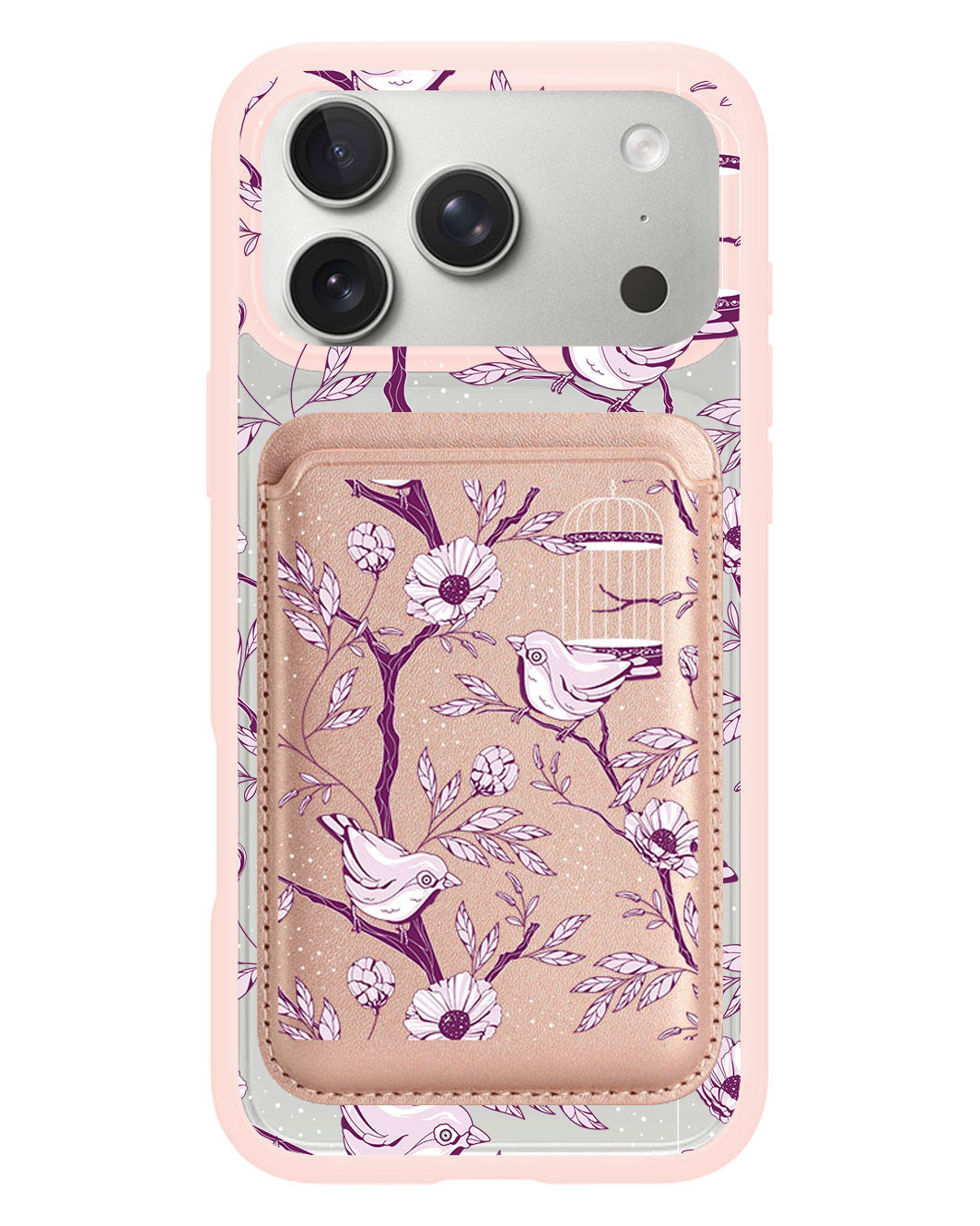 iPhone Magnetic Wallet Case - Lovebird Monochrome 5.0