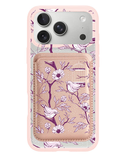 iPhone Magnetic Wallet Case - Lovebird Monochrome 5.0
